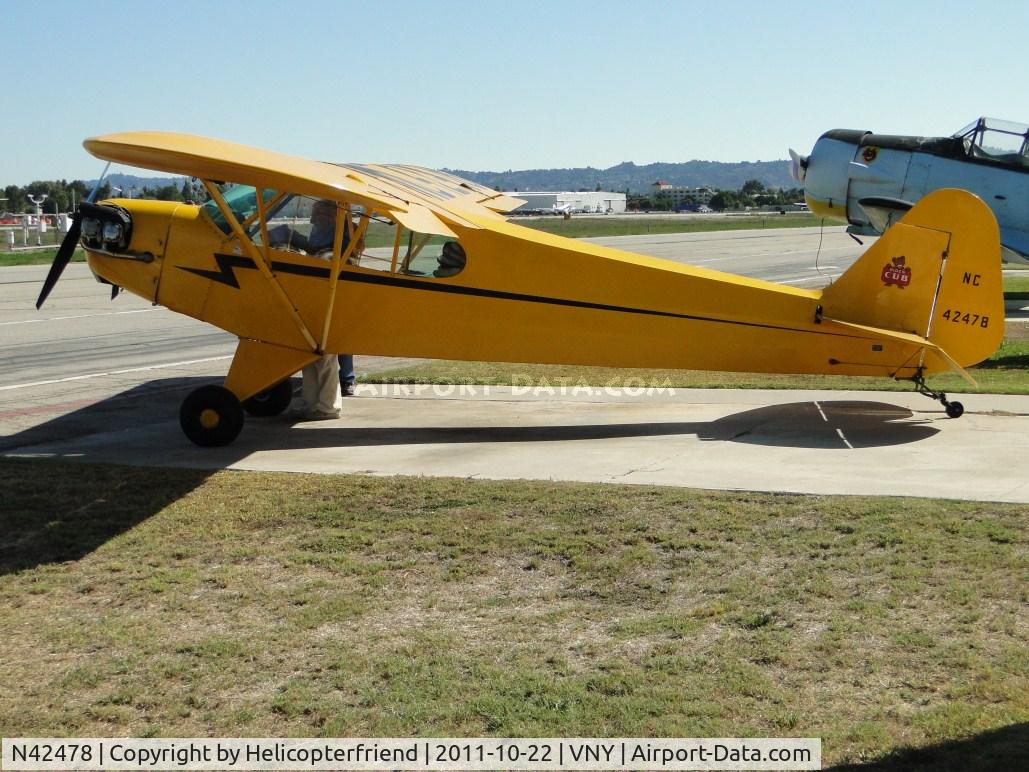 N42478, 1945 Piper J3C-65 Cub C/N 14747, Parked at Condor Squadron