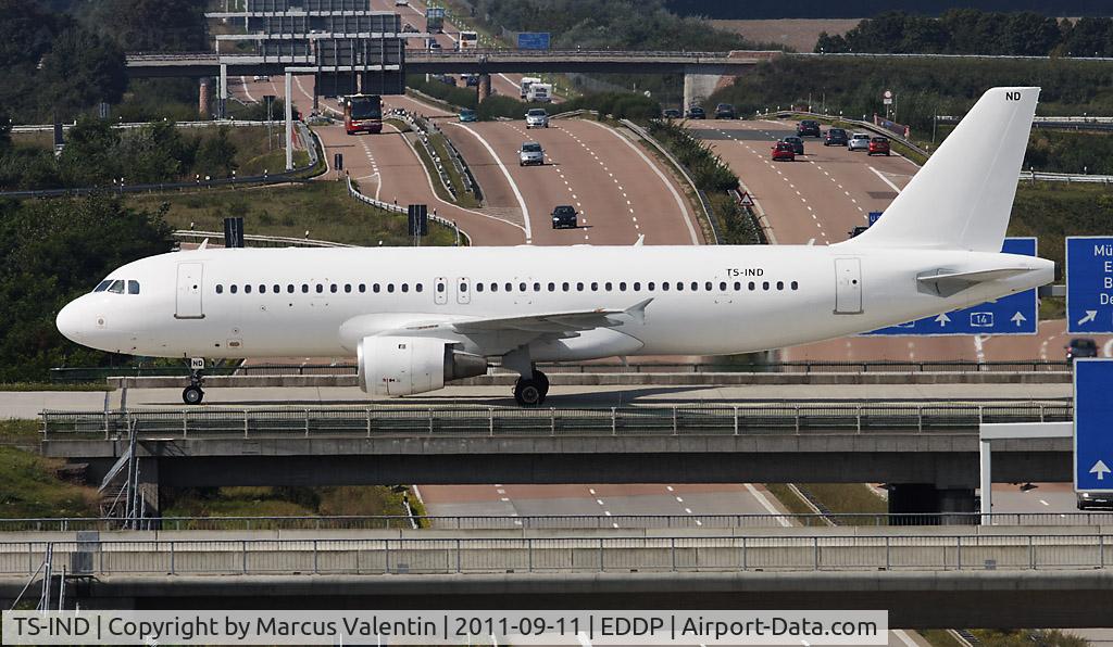 TS-IND, 1992 Airbus A320-212 C/N 348, Nouvelair Airbus A320-212 traffic in LEJ Runway 26