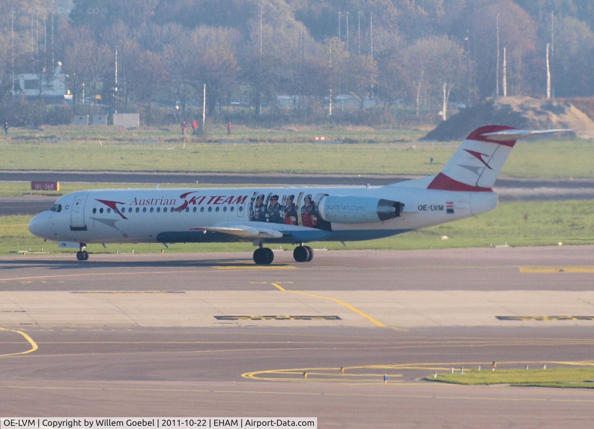 OE-LVM, 1991 Fokker F100 (F-28-0100) C/N 11361, Taxi to the runway of Schiphol Airport