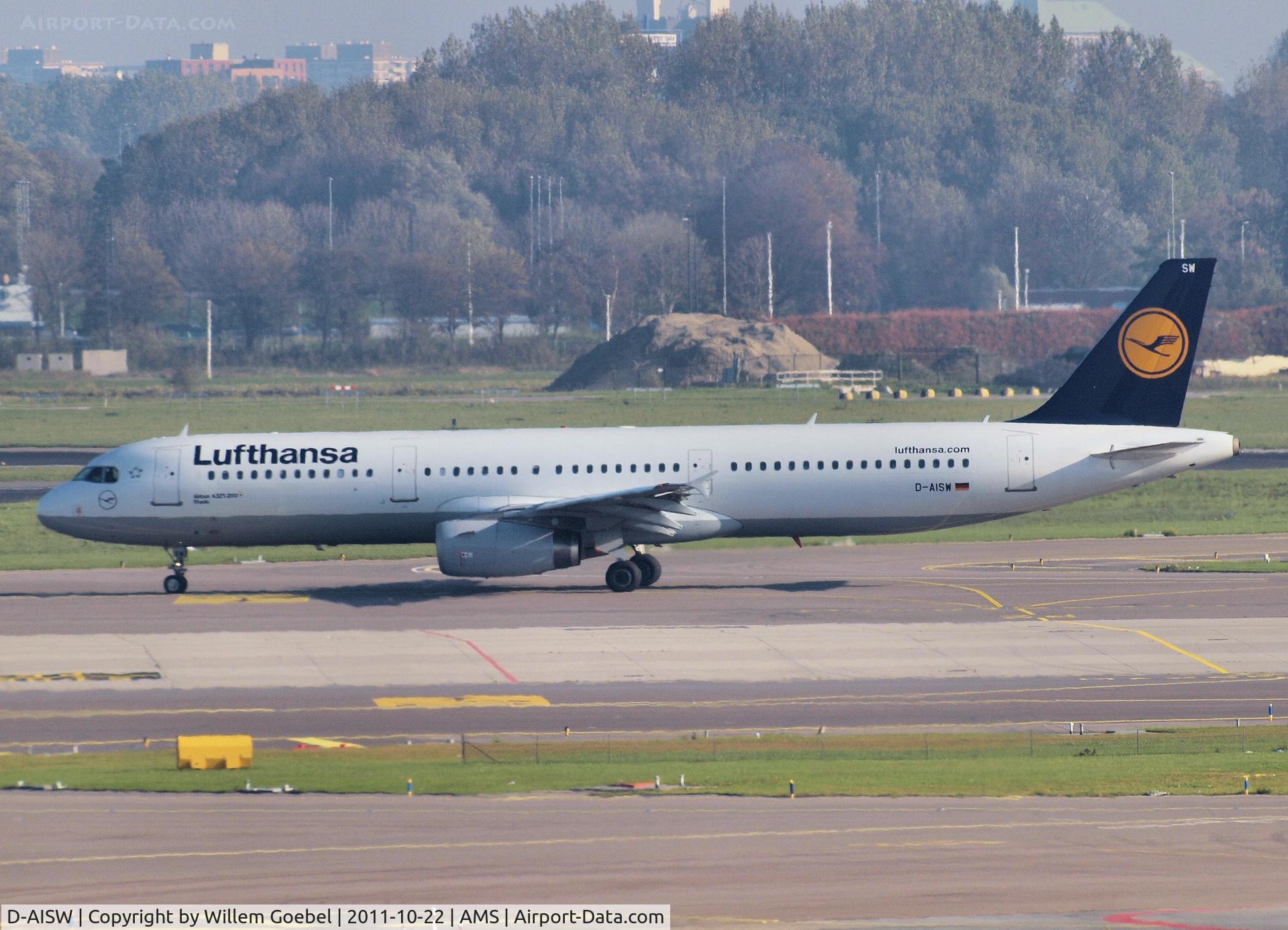 D-AISW, 2009 Airbus A321-231 C/N 4087, Taxi to the runway of Schiphol Airport