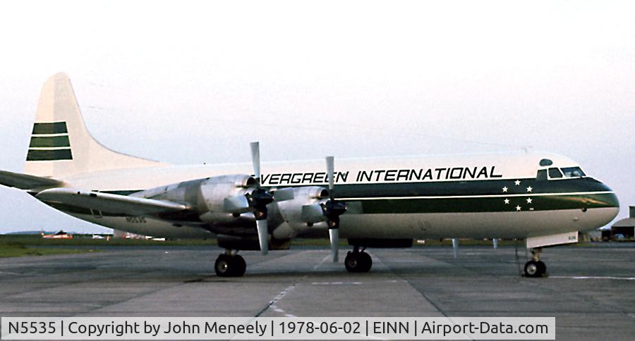 N5535, 1959 Lockheed L-188A(F) Electra C/N 1068, Fuel stop at Shannon.