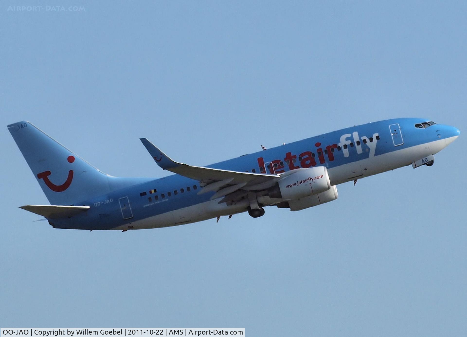 OO-JAO, 2008 Boeing 737-7K5 C/N 35141, Take off from Schiphol Airport