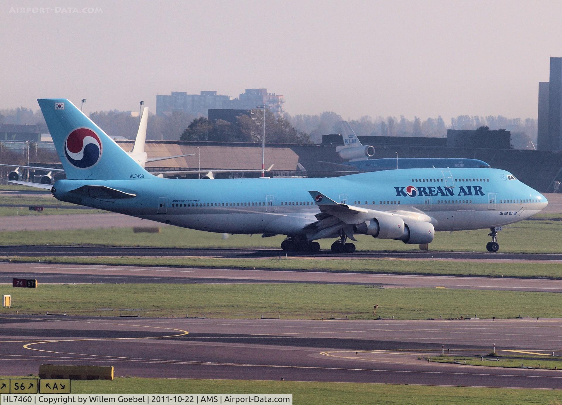 HL7460, 1997 Boeing 747-4B5 C/N 26404, Take off from Schiphol Airport