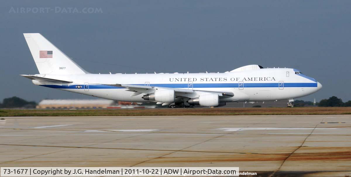 73-1677, 1973 Boeing E-4B C/N 20683, Taking off at ADW