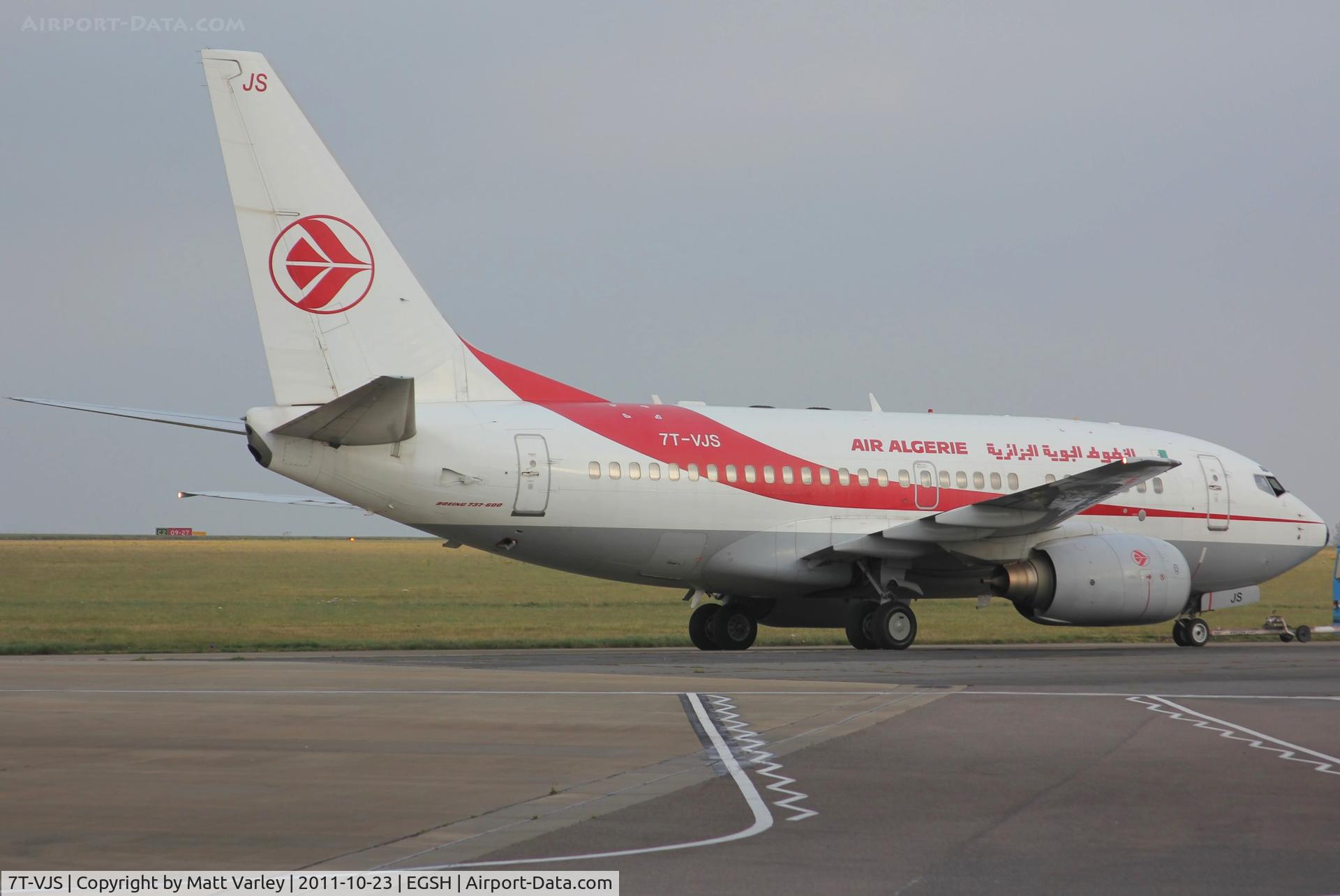 7T-VJS, 2002 Boeing 737-6D6 C/N 30210, Being towed to the Air Livery hanger for spray.