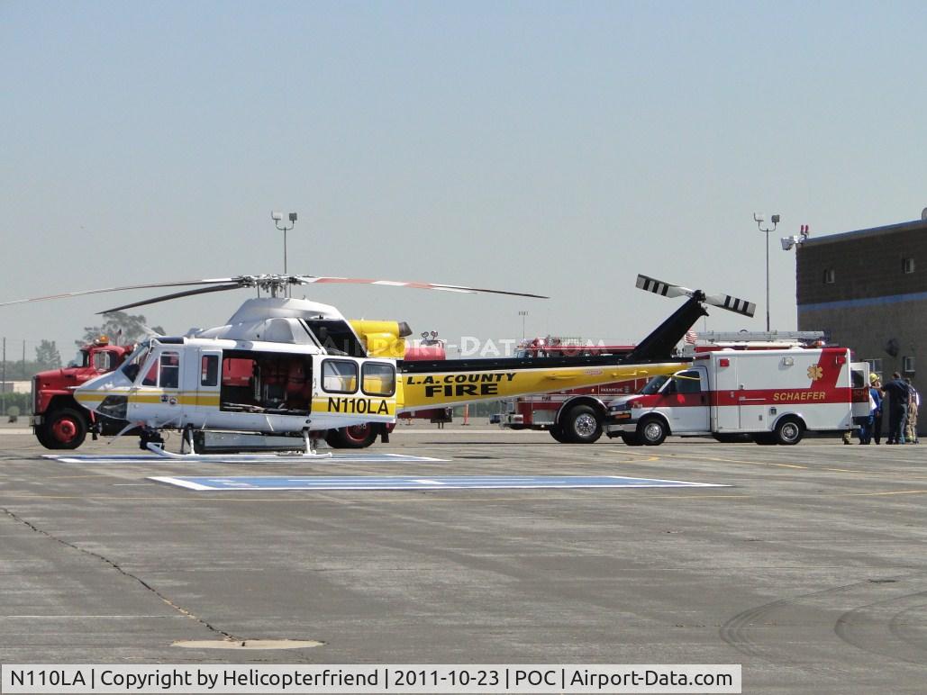 N110LA, 2005 Bell 412EP C/N 36392, Waiting for a patient from the ambulance to transport to a medical\trauma center