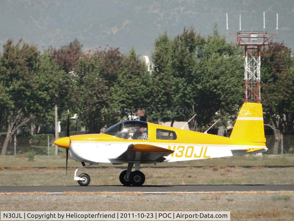 N30JL, 1972 American AA-1B Yankee C/N AA1B-0062, Landing on ruway 26L and rolling out