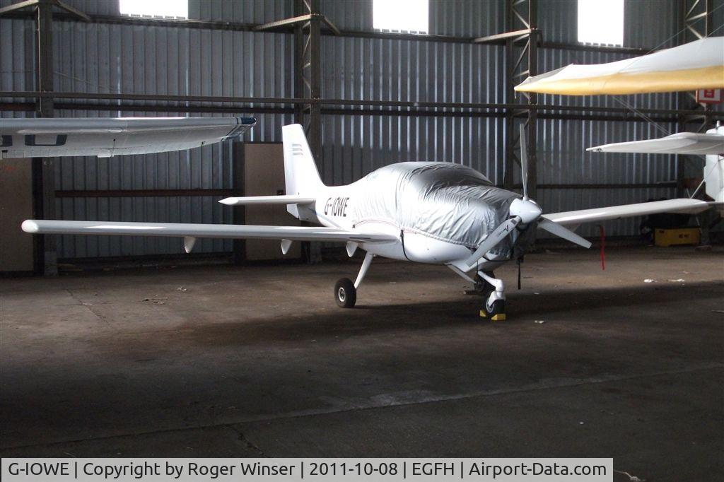 G-IOWE, 2001 Europa XS Tri-Gear C/N PFA 247-13303, Resident Europa XS in Swansea Airport's Bellman hangar.