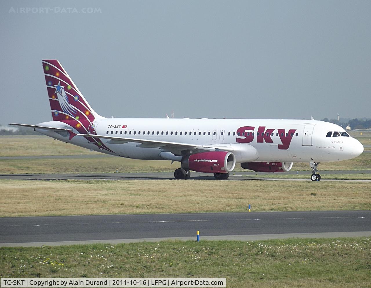 TC-SKT, 2000 Airbus A320-232 C/N 1194, Landed on runway 27L and was taxying to stand at Terminal 3