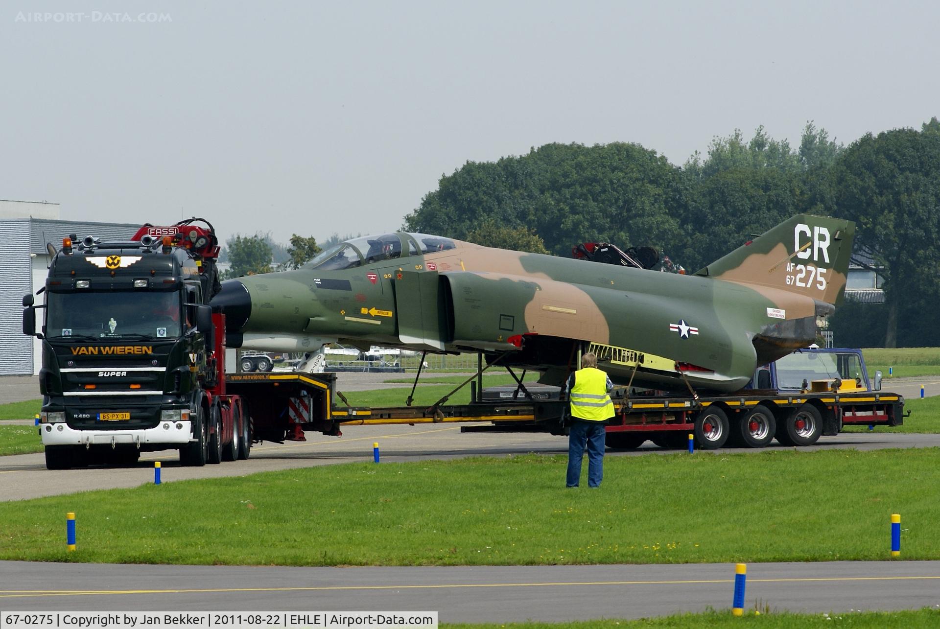 67-0275, 1967 McDonnell Douglas F-4E Phantom II C/N 3011, After repainting at Lelystad Airport on its way to the Dutch Military Airforce Museum at Soesterberg (EHSB)