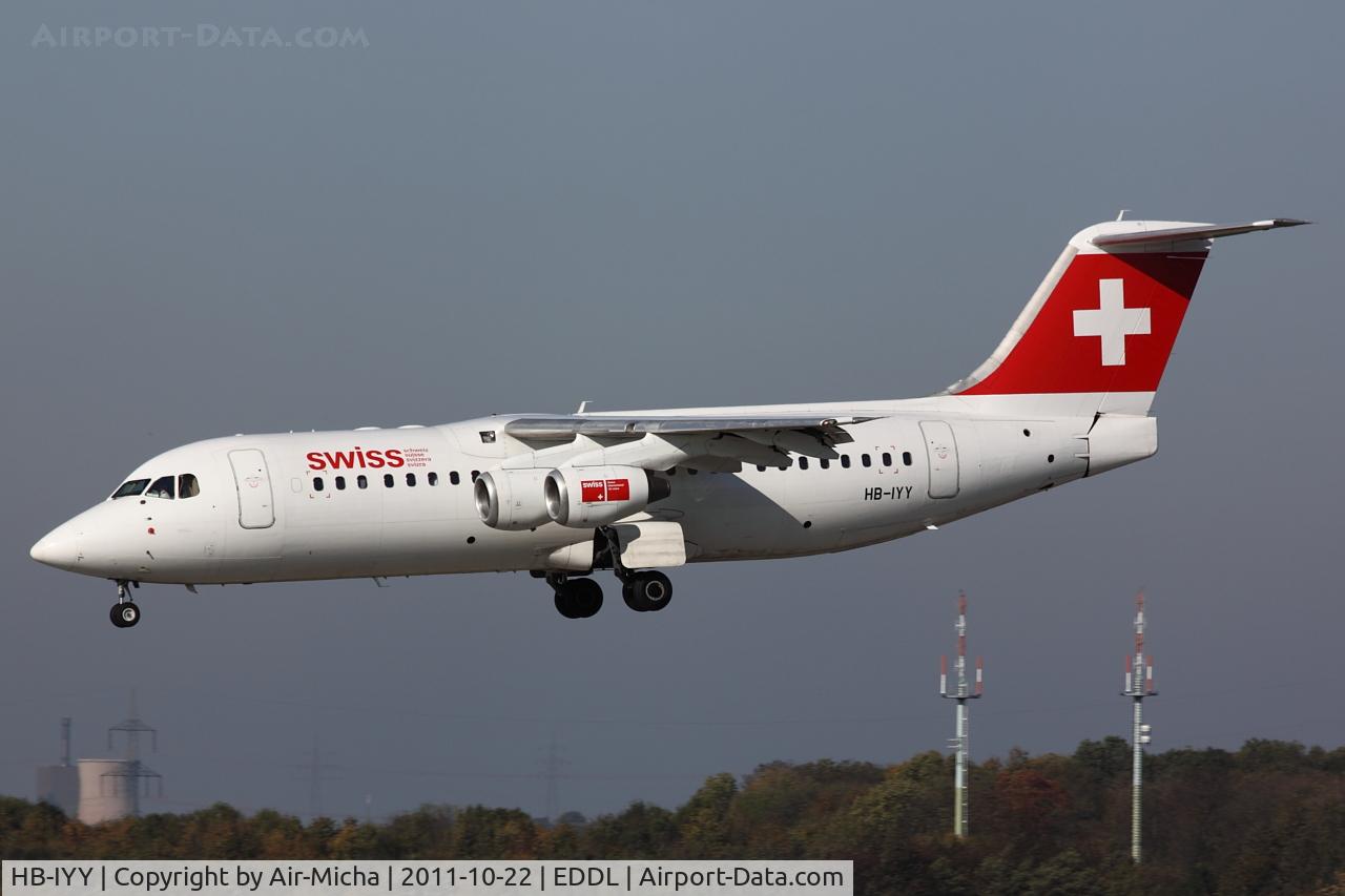 HB-IYY, 1998 British Aerospace Avro 146-RJ100 C/N E3339, Swissair, BAe Avro 146-RJ100, CN: E.3339, Name: Titlis 3238m