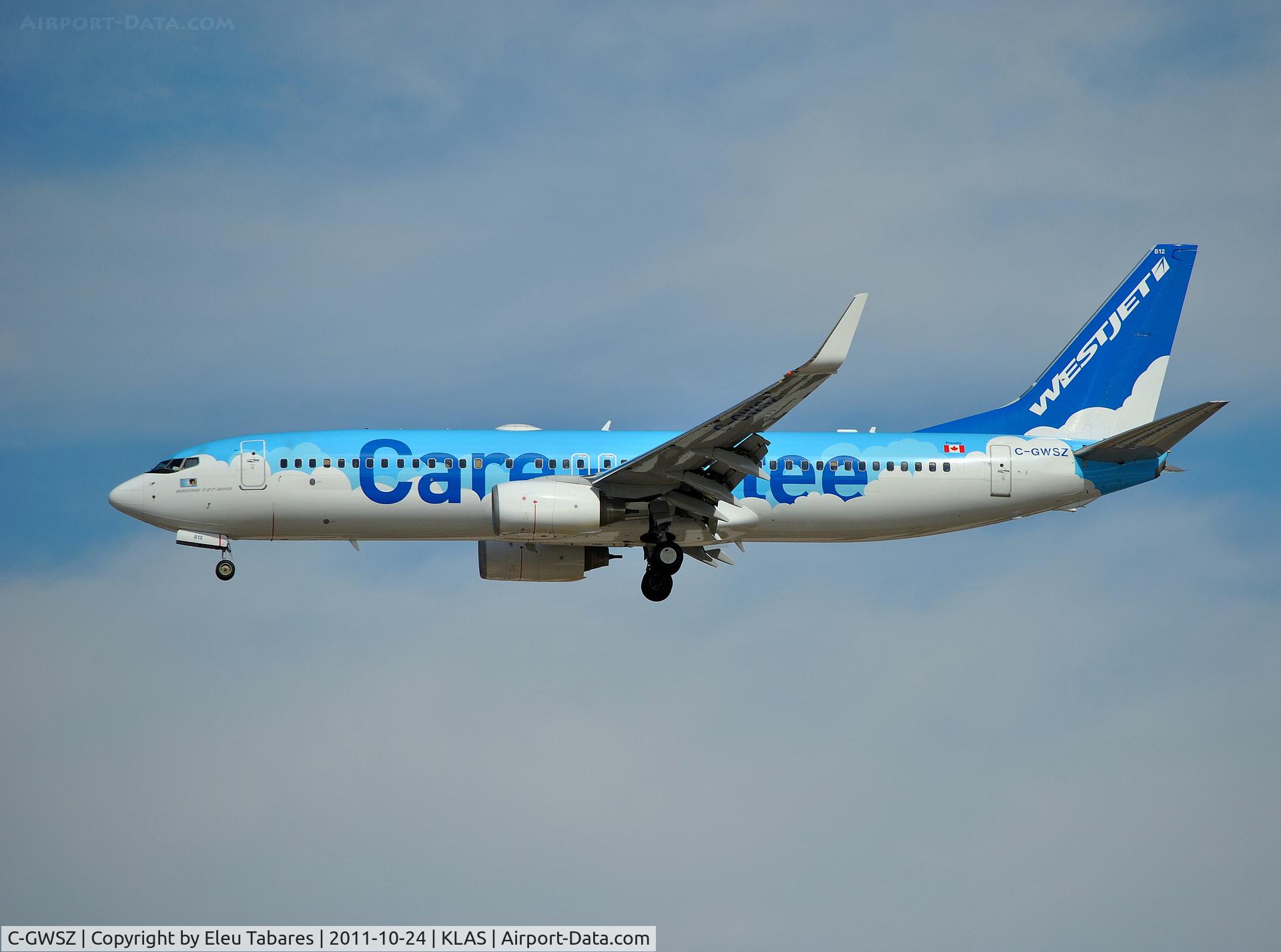 C-GWSZ, 2010 Boeing 737-8CT C/N 37092, Taken on final approach to McCarran International Airport.