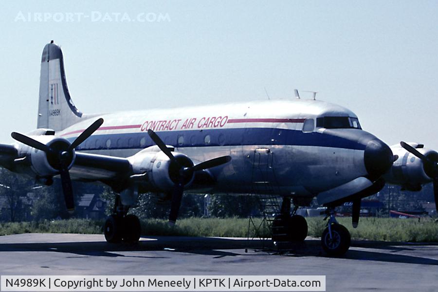 N4989K, 1944 Douglas C54E-DC (MC-54M) C/N DO265, Sept. 1995 - Contract Air Cargo DC-4/C-54 parked at PTK