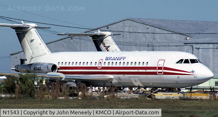 N1543, 1965 BAC 111-203AE One-Eleven C/N BAC.017, In storage at MCO, Nov. 1989