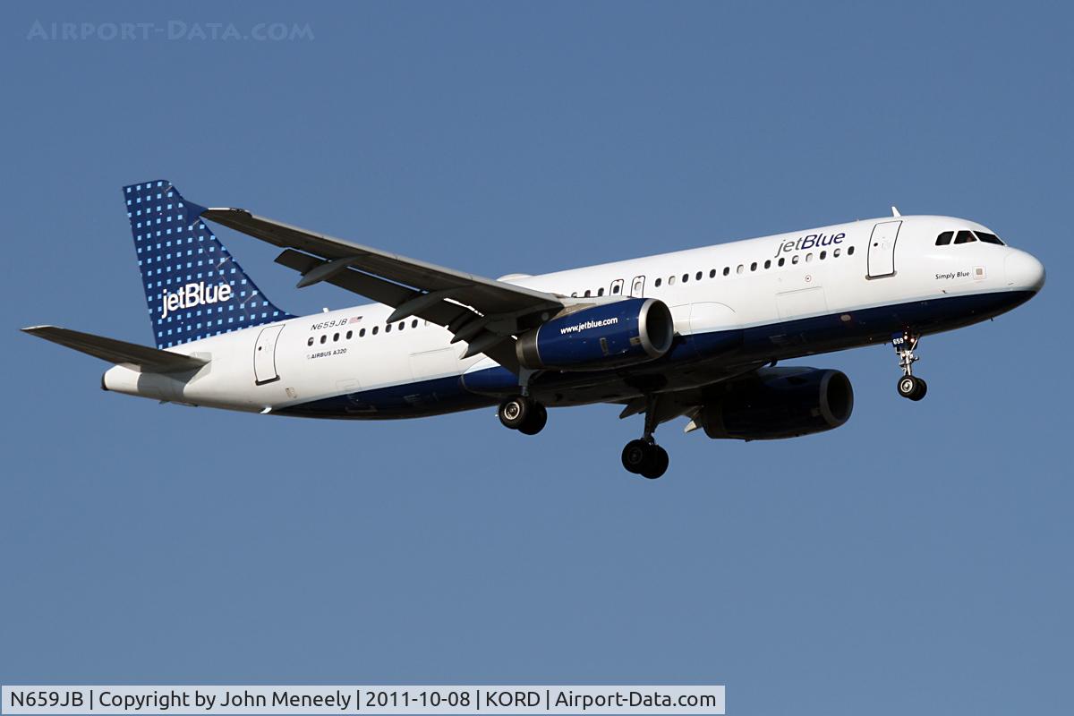 N659JB, 2007 Airbus A320-232 C/N 3190, Short final