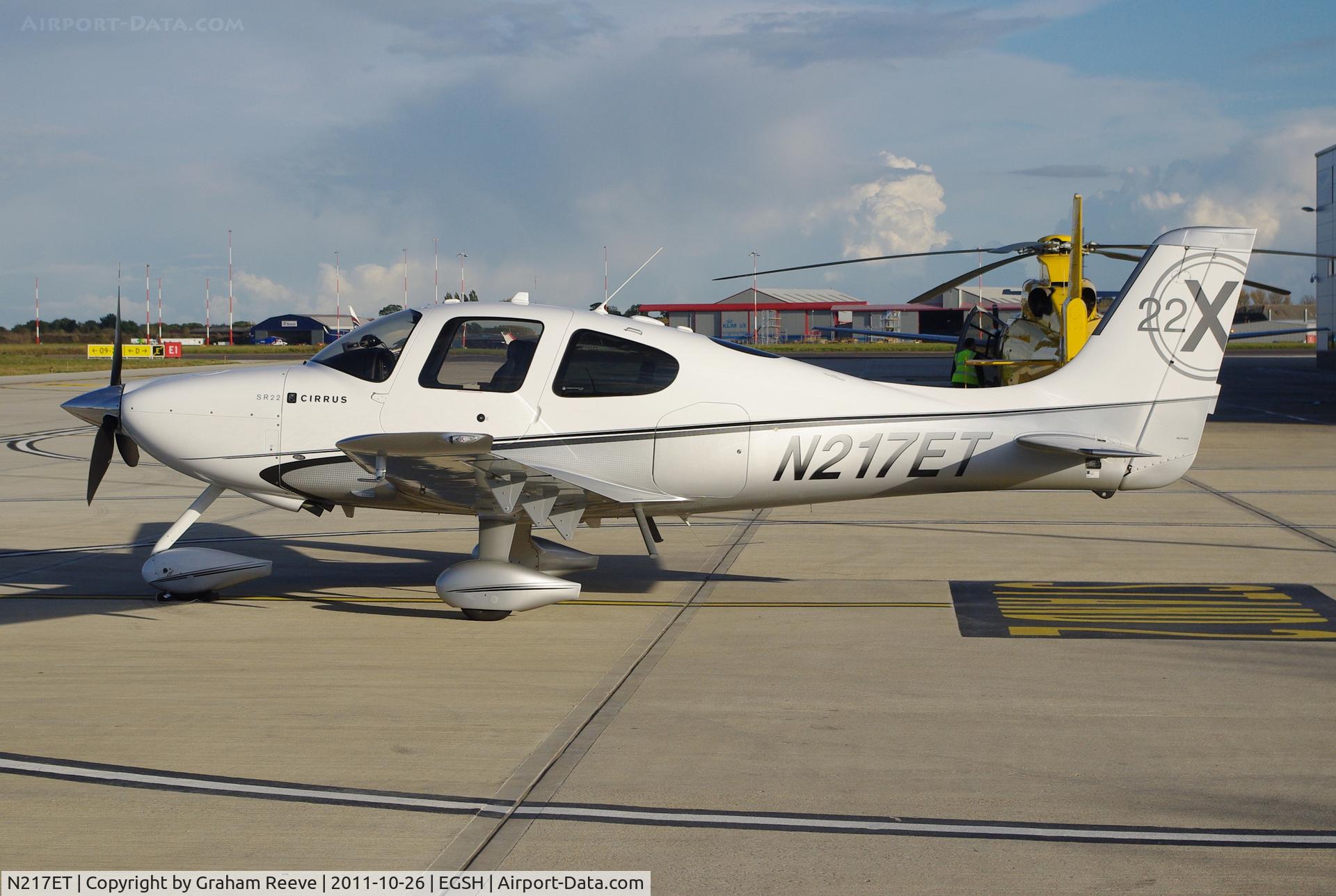 N217ET, Cirrus SR22X Turbo C/N 3637, Paked at Norwich.