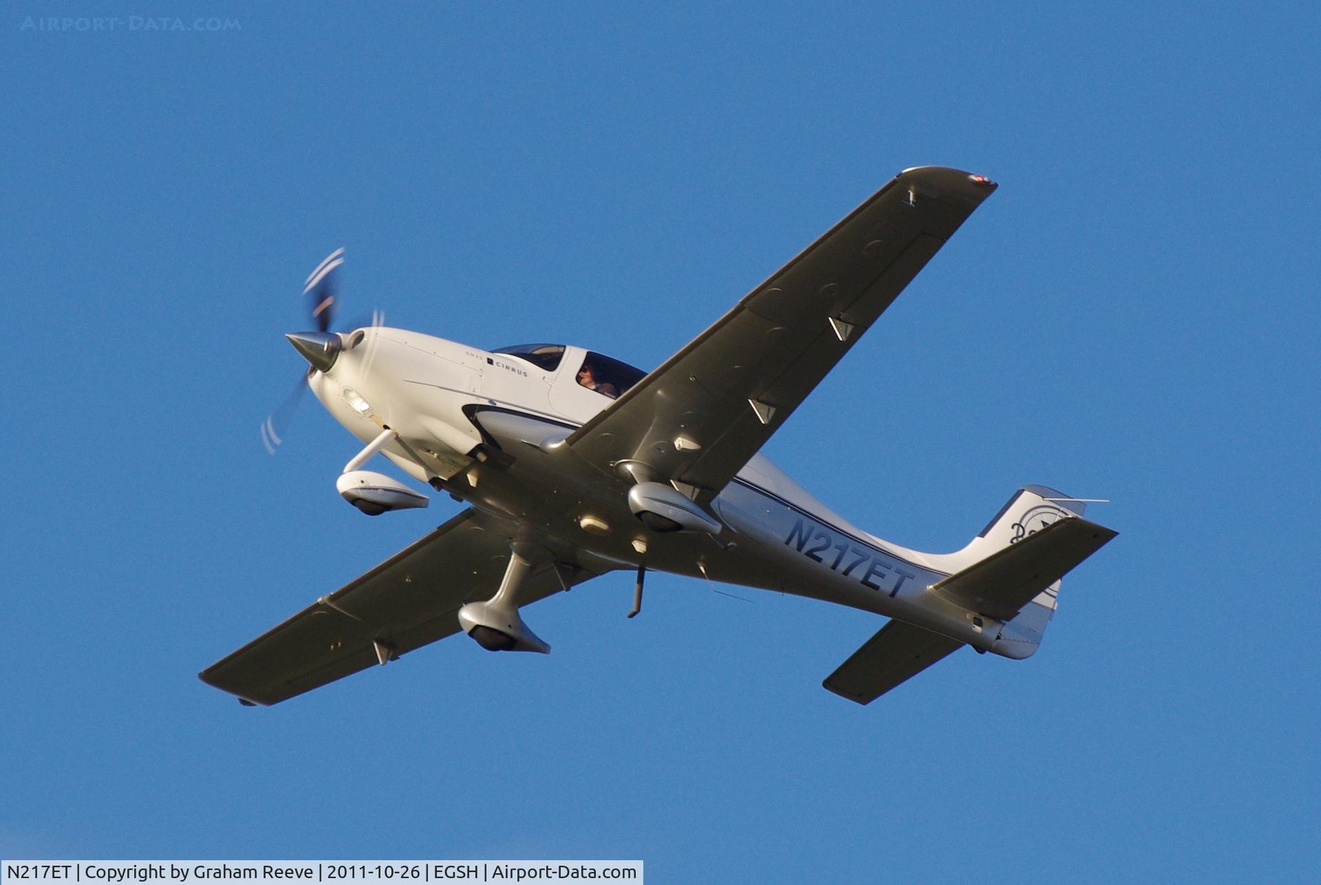 N217ET, Cirrus SR22X Turbo C/N 3637, Departing from Norwich.