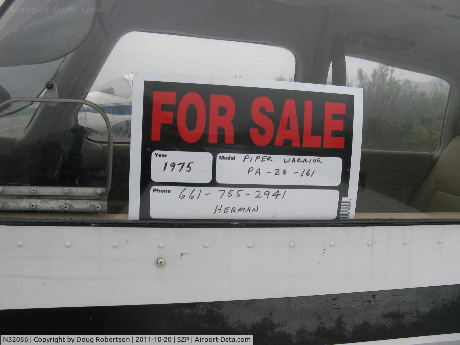 N32056, 1974 Piper PA-28-151 Cherokee Warrior C/N 28-7515056, 1975 Piper PA-28-151 WARRIOR, Lycoming O-320-E3D 150 Hp, FOR SALE-Herm needs to reduce the size of his Air Force.