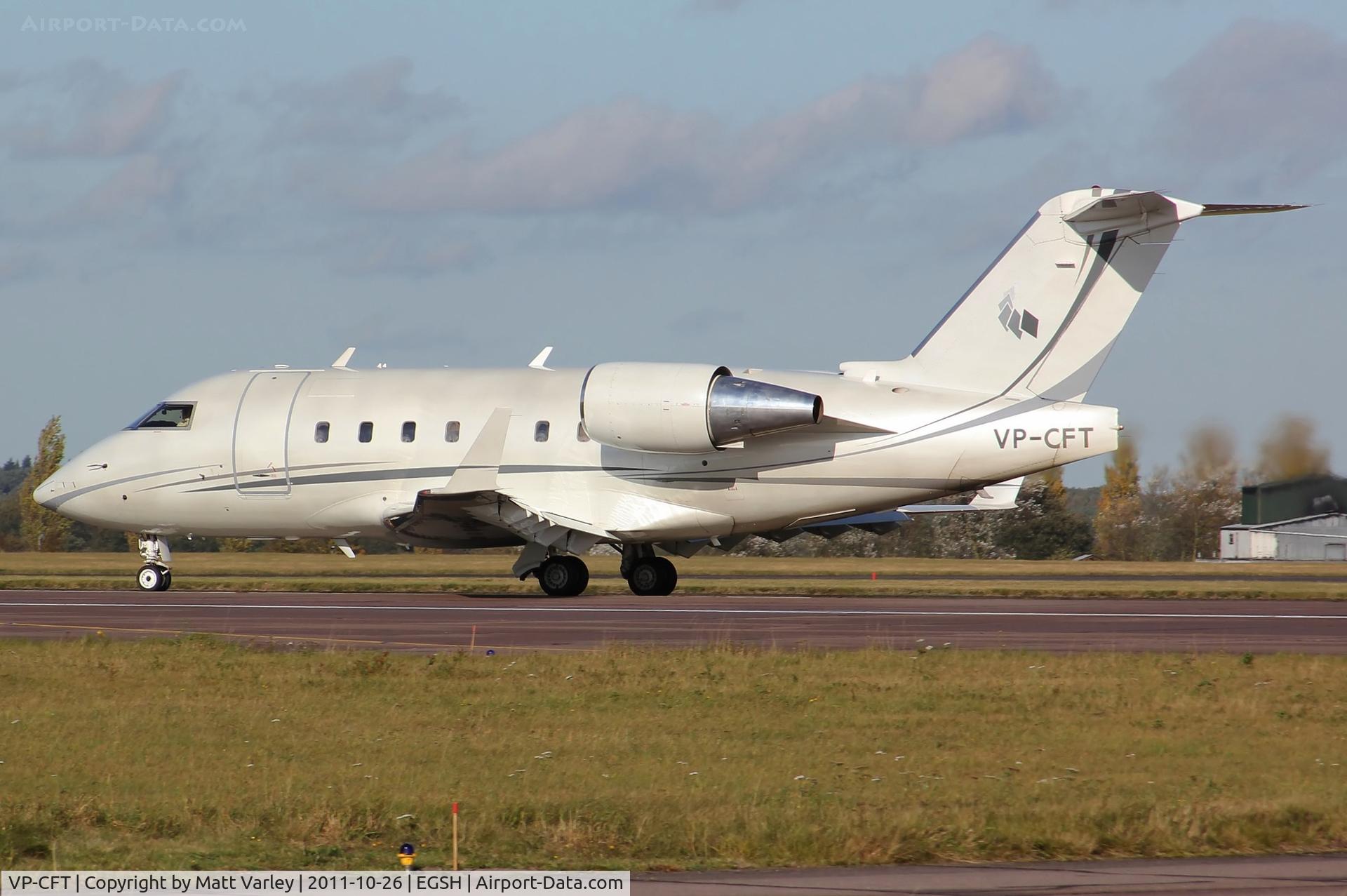 VP-CFT, 1990 Canadair Challenger 601-3A (CL-600-2B16) C/N 5067, Departing EGSH.