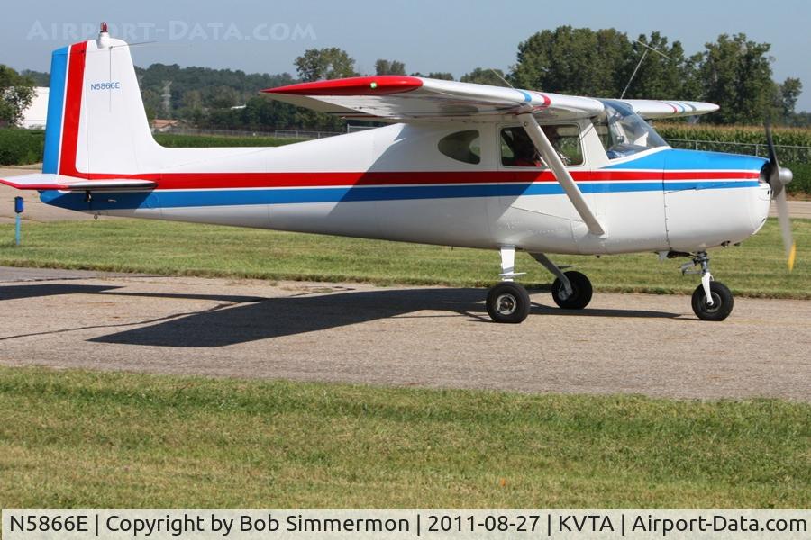 N5866E, 1959 Cessna 150 C/N 17366, Departing the EAA Fly-in at Newark, Ohio