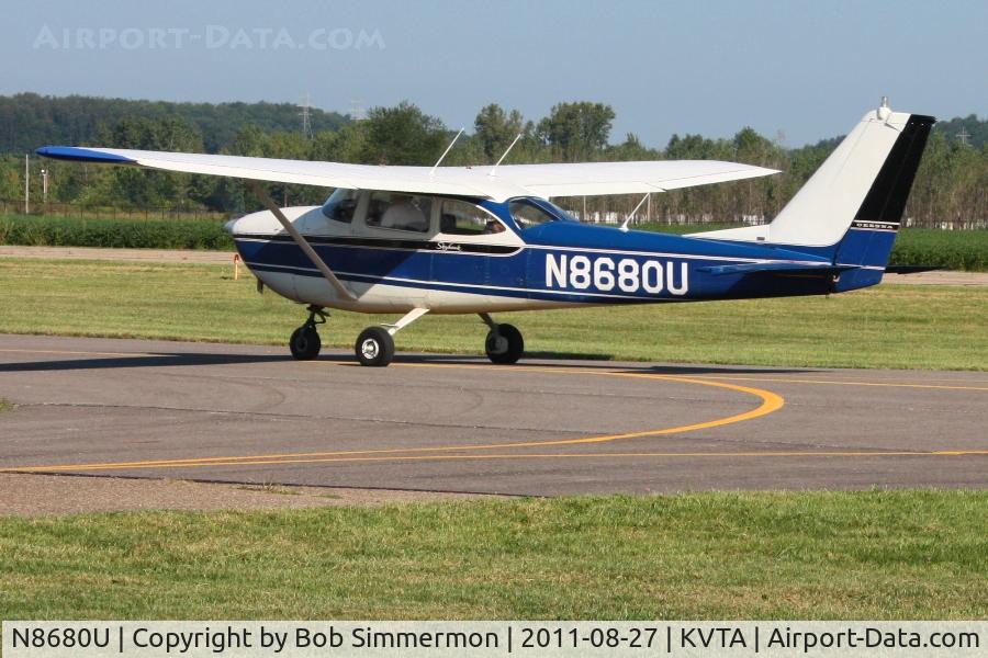 N8680U, 1965 Cessna 172F C/N 17252583, Departing the EAA Fly-in at Newark, Ohio