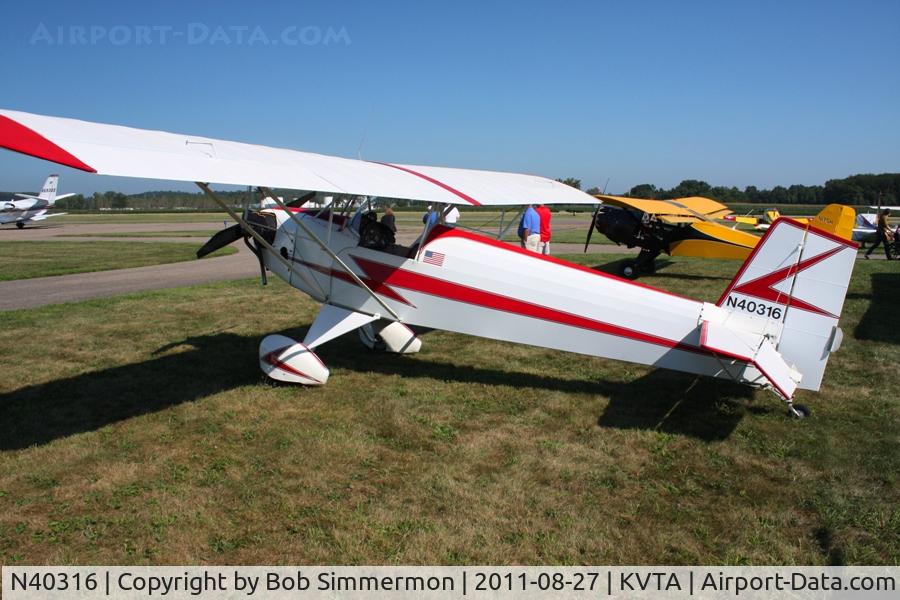 N40316, Corben Baby Ace Model D C/N 99, At the EAA fly-in - Newark, Ohio