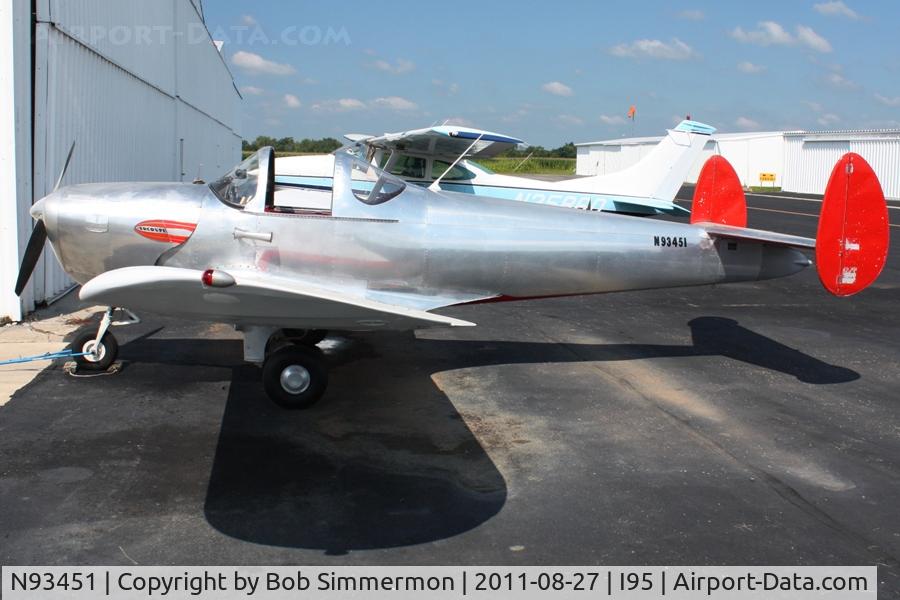 N93451, 1946 Erco 415C Ercoupe C/N 774, On the ramp at Kenton, Ohio