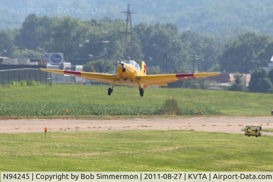 N94245, 1949 Bucker Bu-181 Bestmann C/N 25145, Departing the EAA fly-in at Newark, Ohio