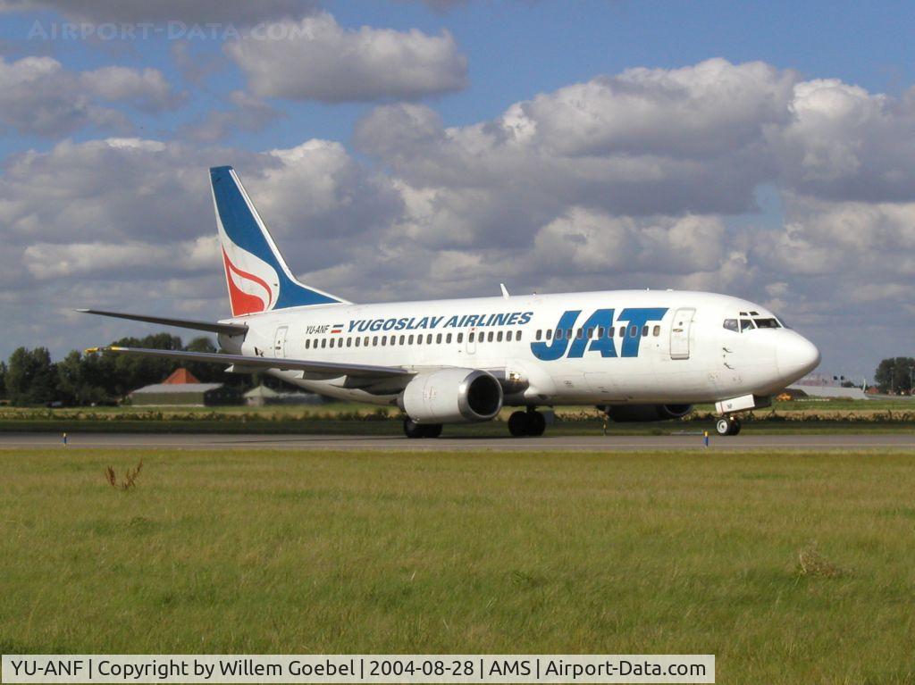 YU-ANF, 1985 Boeing 737-3H9 C/N 23330/1136, Taxi to the gate of schiphol Airport