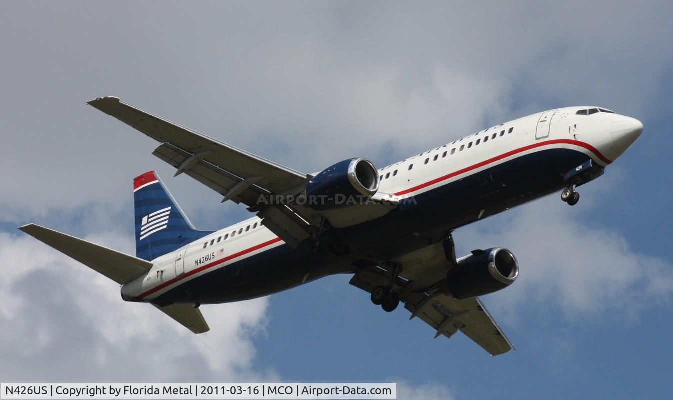 N426US, 1989 Boeing 737-4B7 C/N 24548, US Airways 737-400