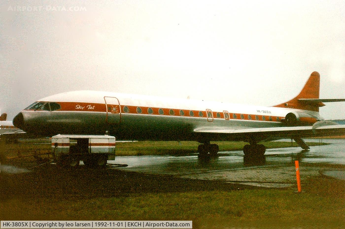 HK-3805X, 1969 Sud Aviation SE-210 Caravelle 10B3 Super B C/N 257, CPH nov 1992.ex OY-STF