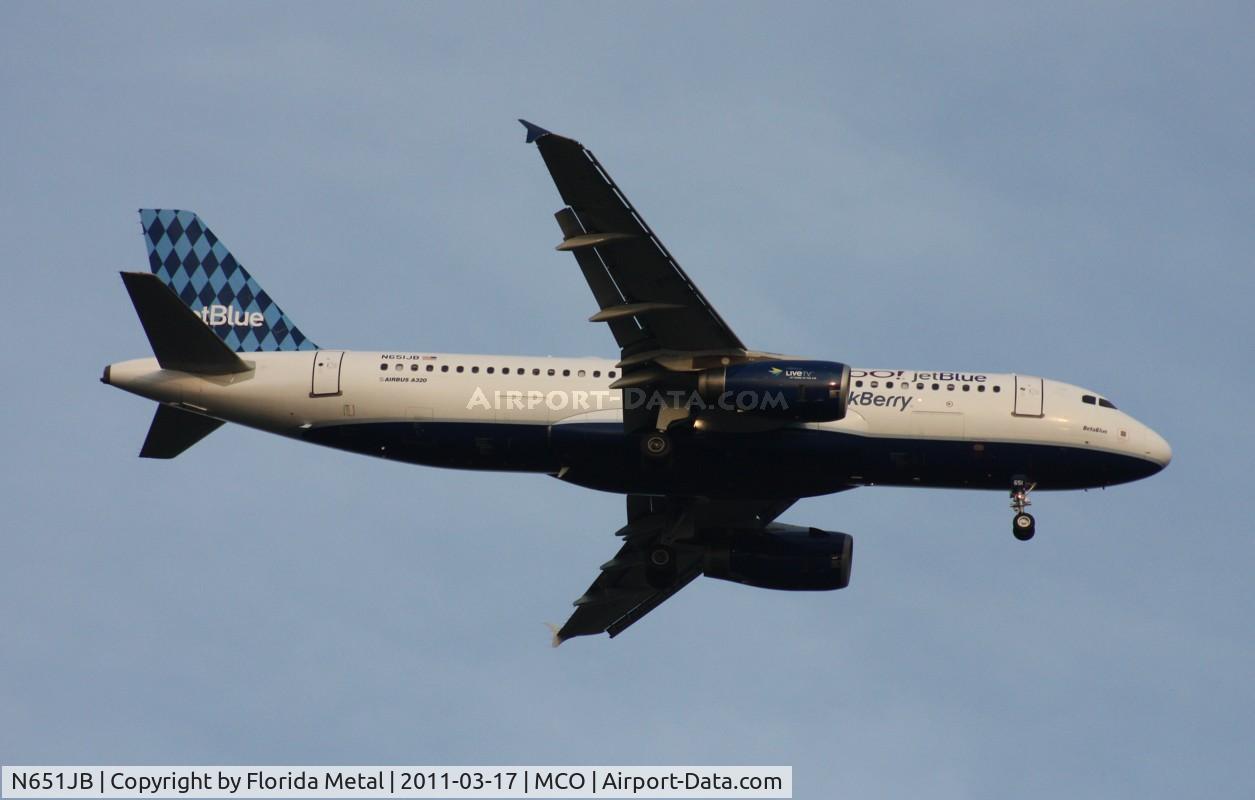 N651JB, 2007 Airbus A320-232 C/N 2992, Yahoo/Blackberry