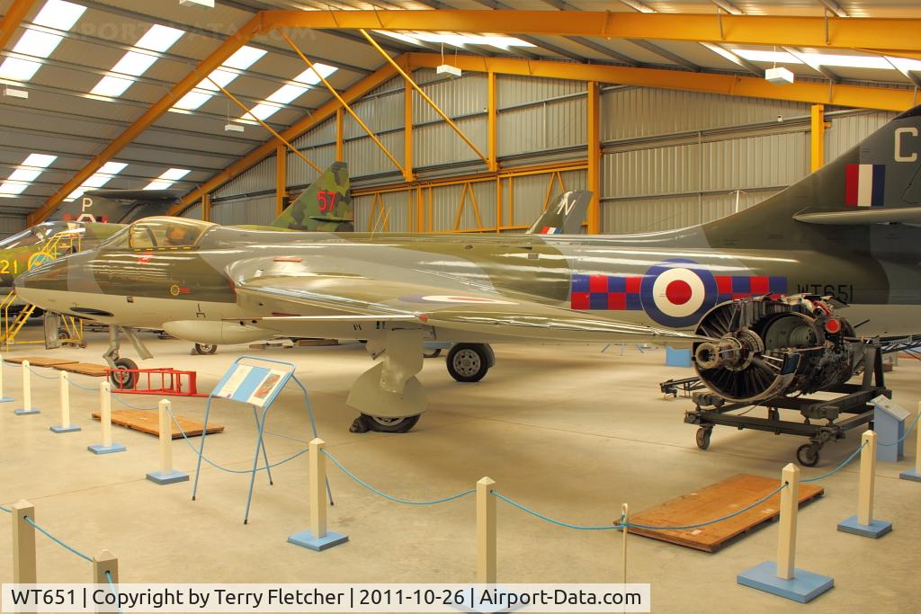 WT651, 1954 Hawker Hunter F.1 C/N 41H-665486, At Newark Air Museum in the UK
