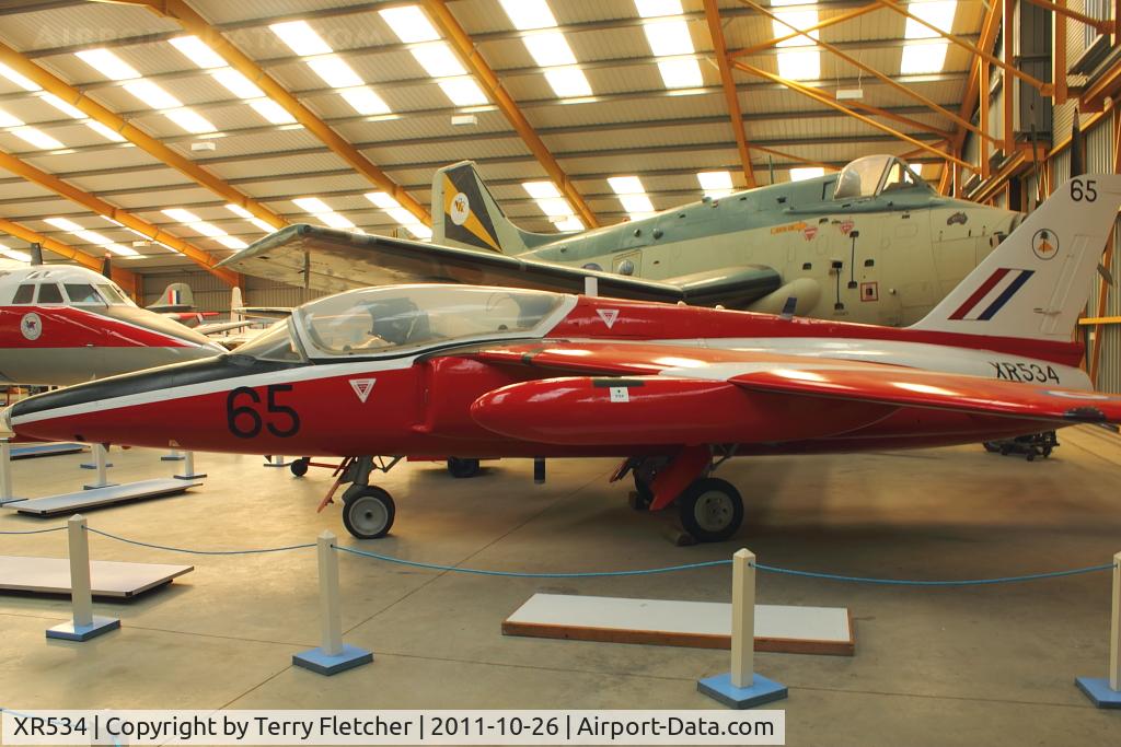 XR534, 1963 Hawker Siddeley Gnat T.1 C/N FL545, At Newark Air Museum in the UK