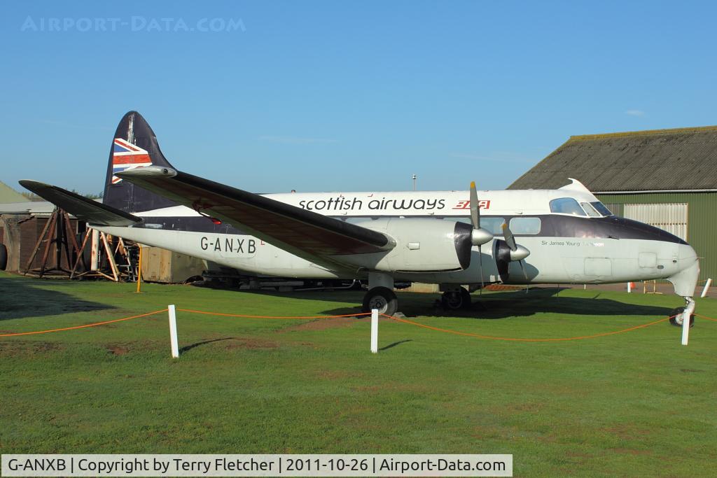 G-ANXB, De Havilland DH-114 Heron1B C/N 14048, At Newark Air Museum in the UK
