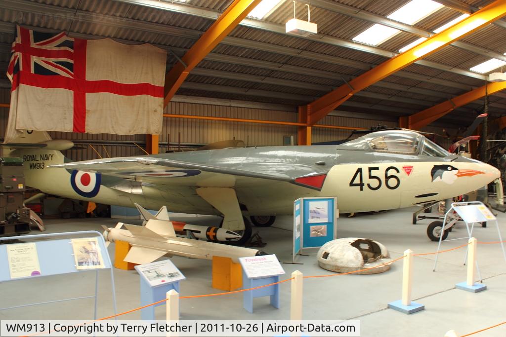 WM913, Hawker Sea Hawk FB.3 C/N 5965, At Newark Air Museum in the UK