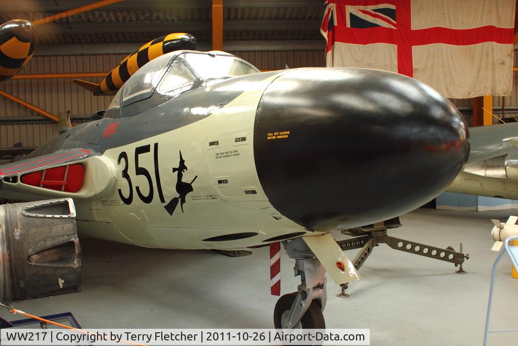 WW217, De Havilland DH-112 Sea Venom FAW.21 C/N 12741, At Newark Air Museum in the UK