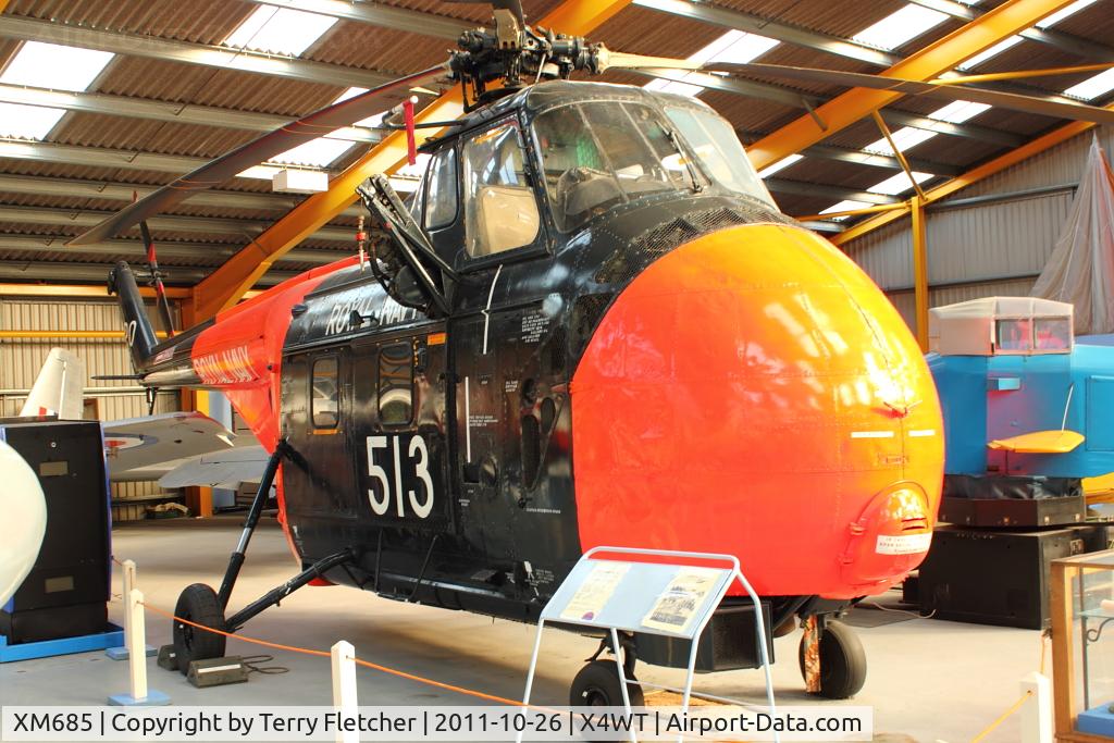 XM685, 1959 Westland Whirlwind HAS.7 C/N WA263, At Newark Air Museum in the UK
