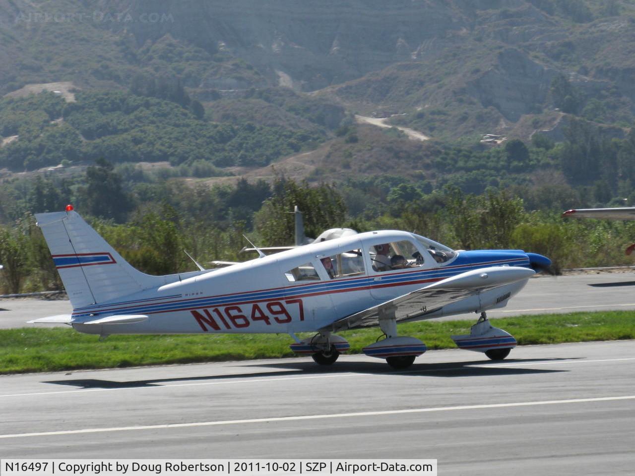 N16497, 1973 Piper PA-28-235 Cherokee Charger C/N 28-7310101, 1973 Piper PA-28-235 CHEROKEE CHARGER, Lycoming O-540-D4B5 235 Hp, landing roll Rwy 22