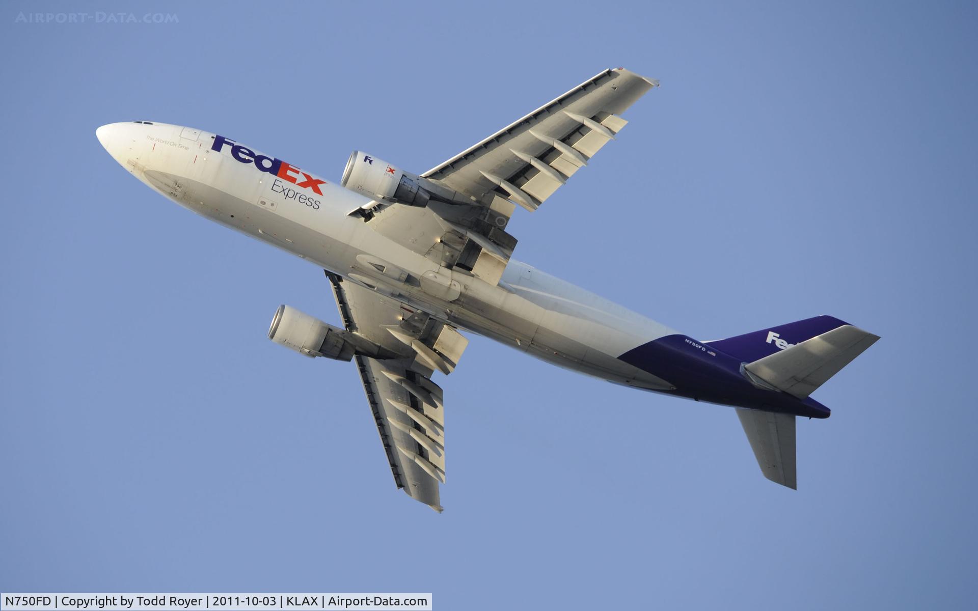 N750FD, 1990 Airbus A300B4-622R C/N 555, departing LAX