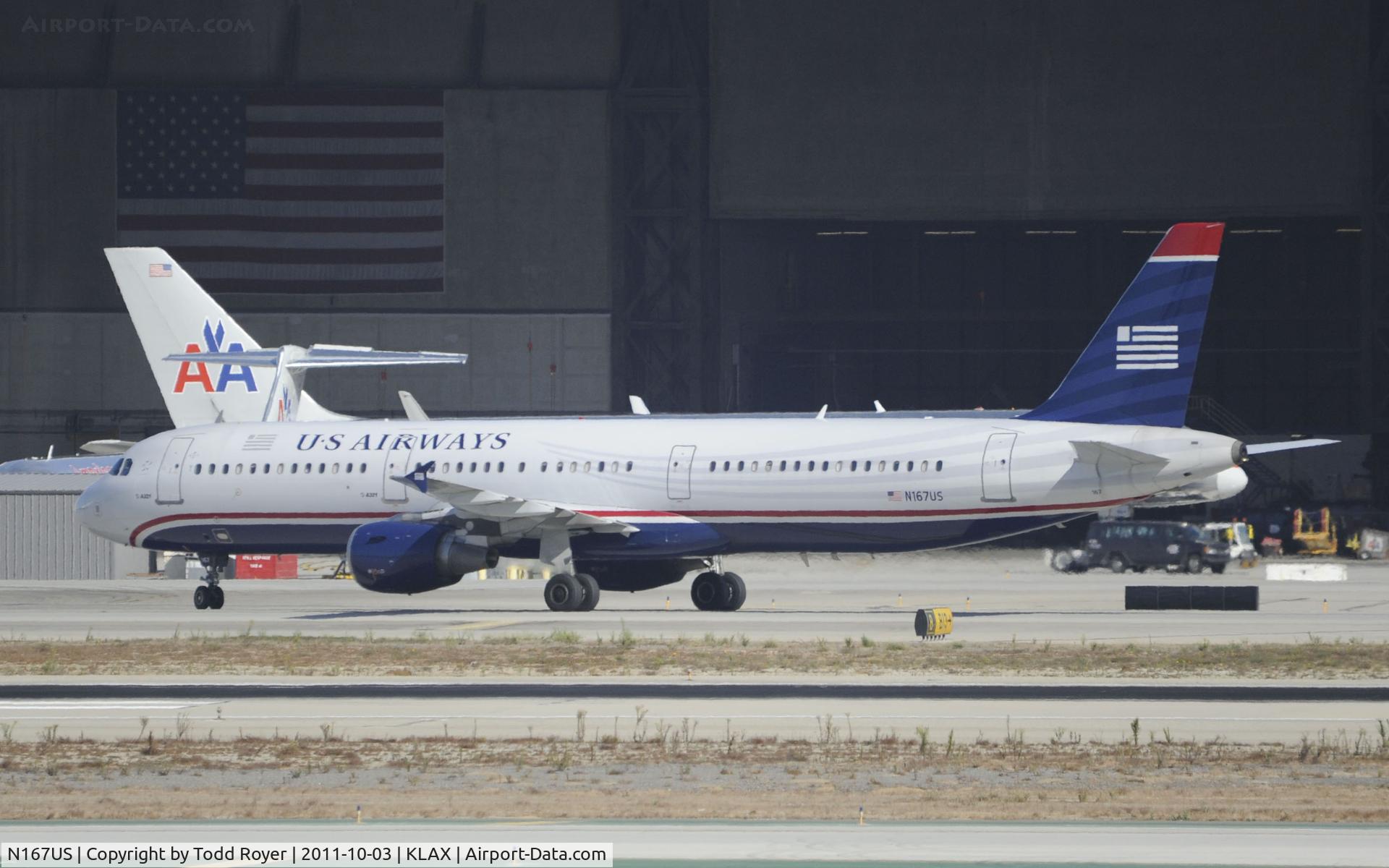 N167US, 2001 Airbus A321-211 C/N 1442, Departing LAX