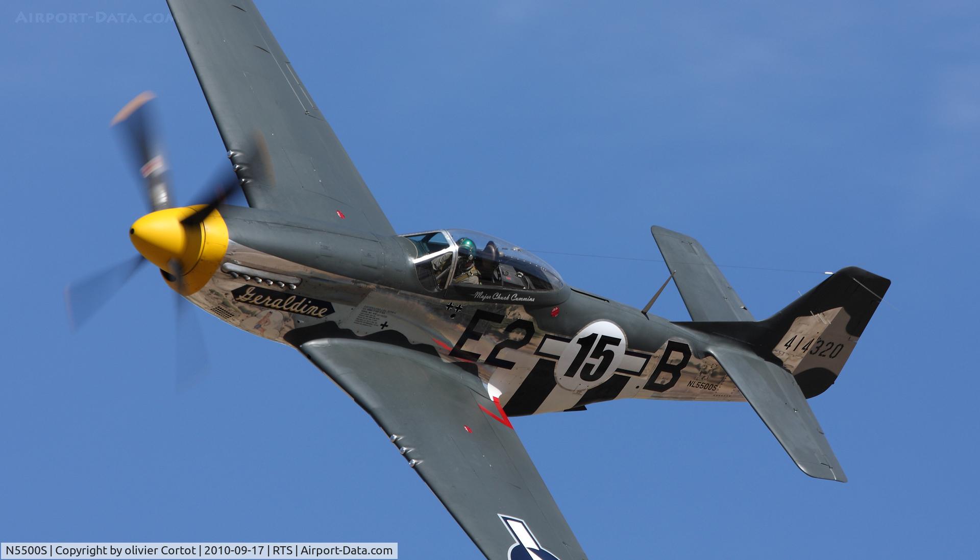 N5500S, 1944 North American F-51D Mustang C/N 44-63655, coming closer, Reno 2010