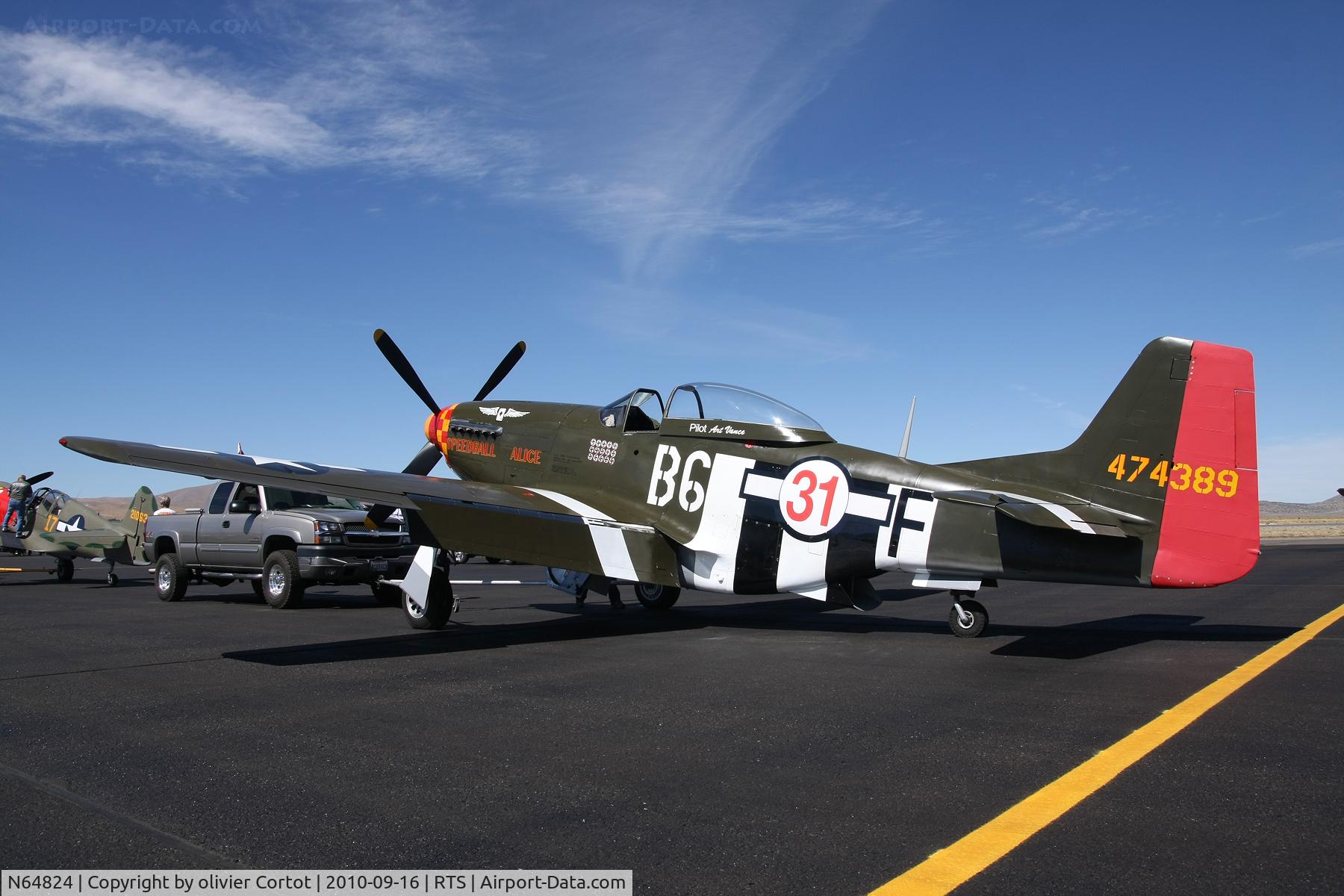 N64824, 1944 North American P-51D-30NA Mustang C/N 122-4929, Reno ramp, 2010