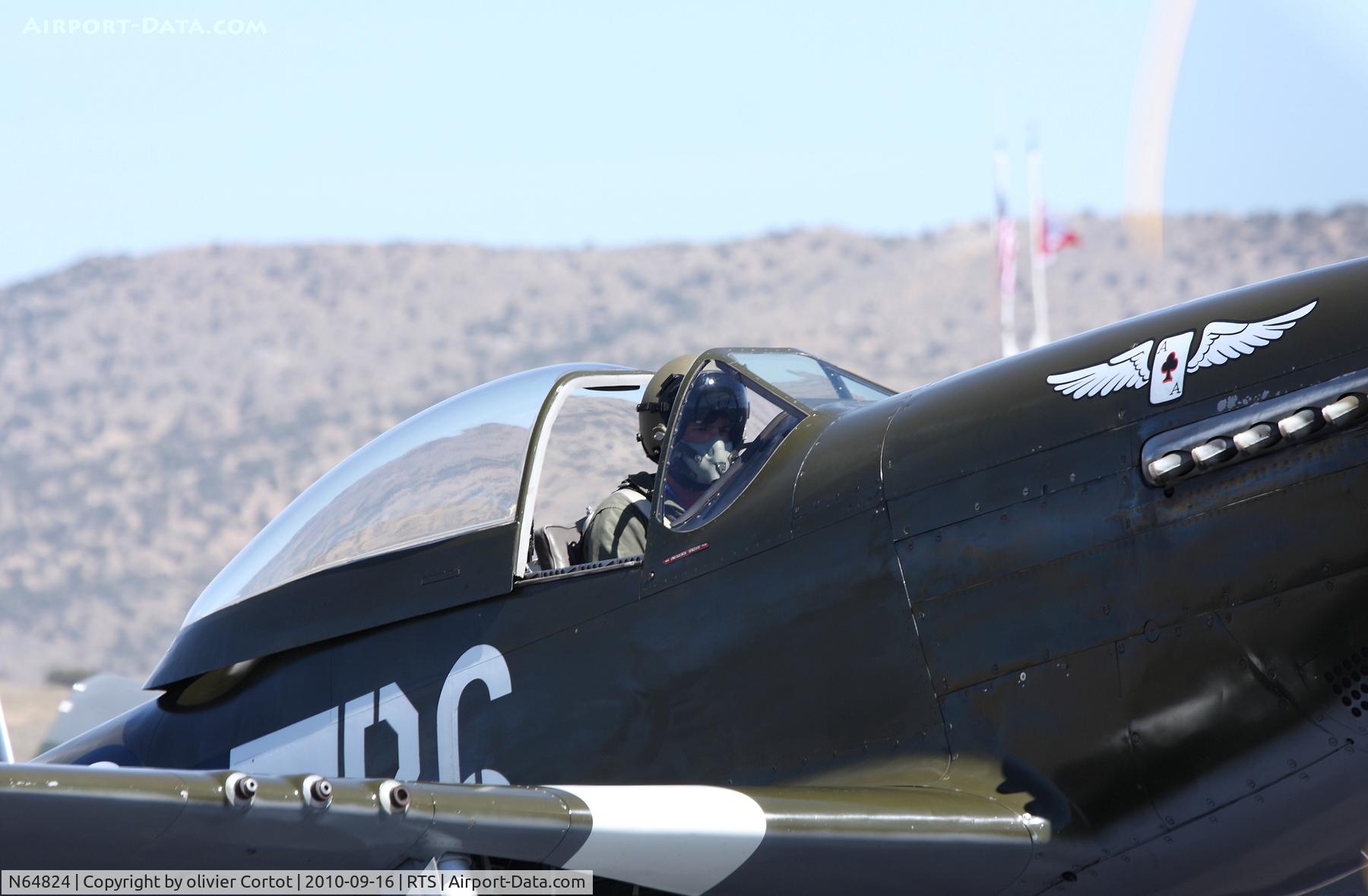 N64824, 1944 North American P-51D-30NA Mustang C/N 122-4929, focusing before the race...