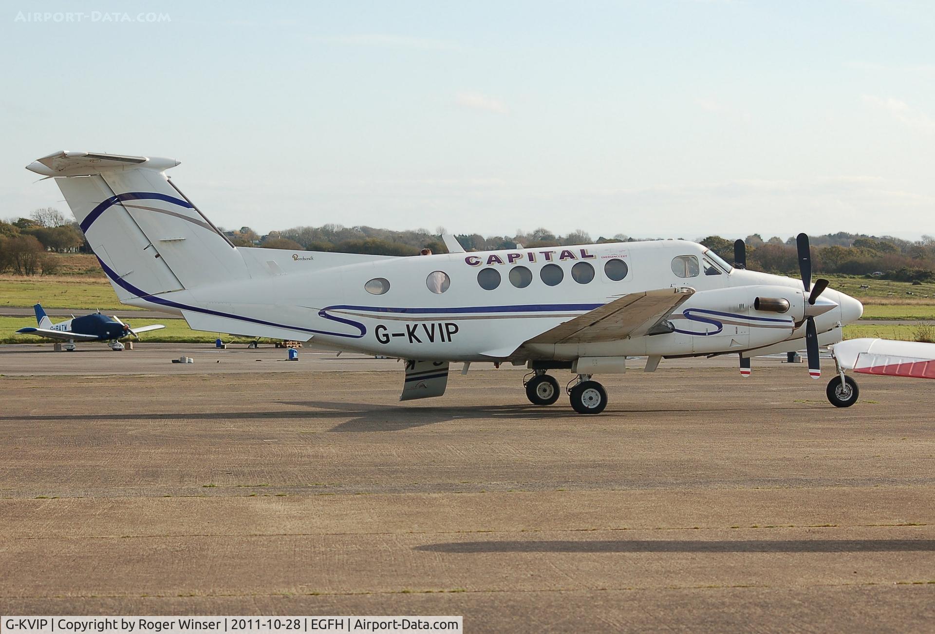 G-KVIP, 1979 Beech 200 Super King Air C/N BB-487, Capital's Super King Air during a short stop at Swansea Airport.