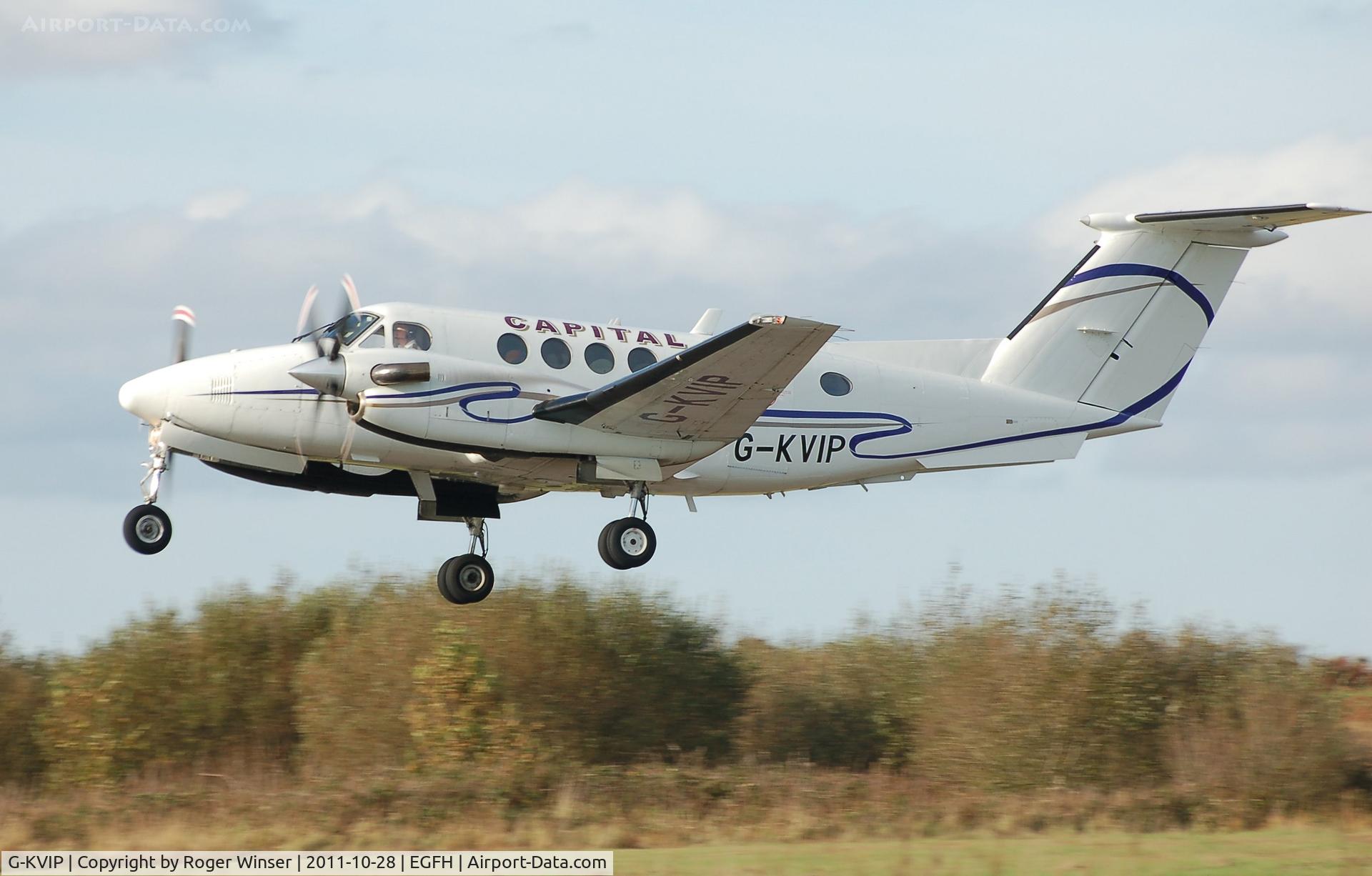 G-KVIP, 1979 Beech 200 Super King Air C/N BB-487, Capital's Super King Air departing Runway 22.