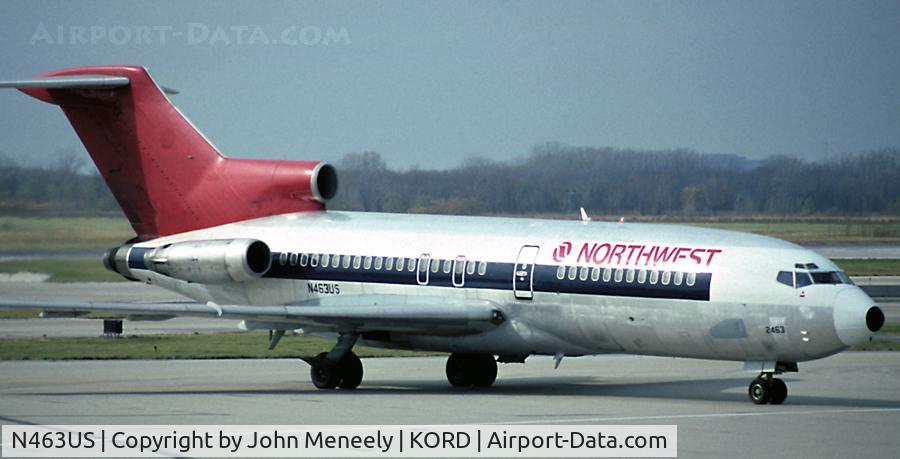 N463US, 1964 Boeing 727-51 C/N 18799, Taxiing in. Taken in Oct. 1989.