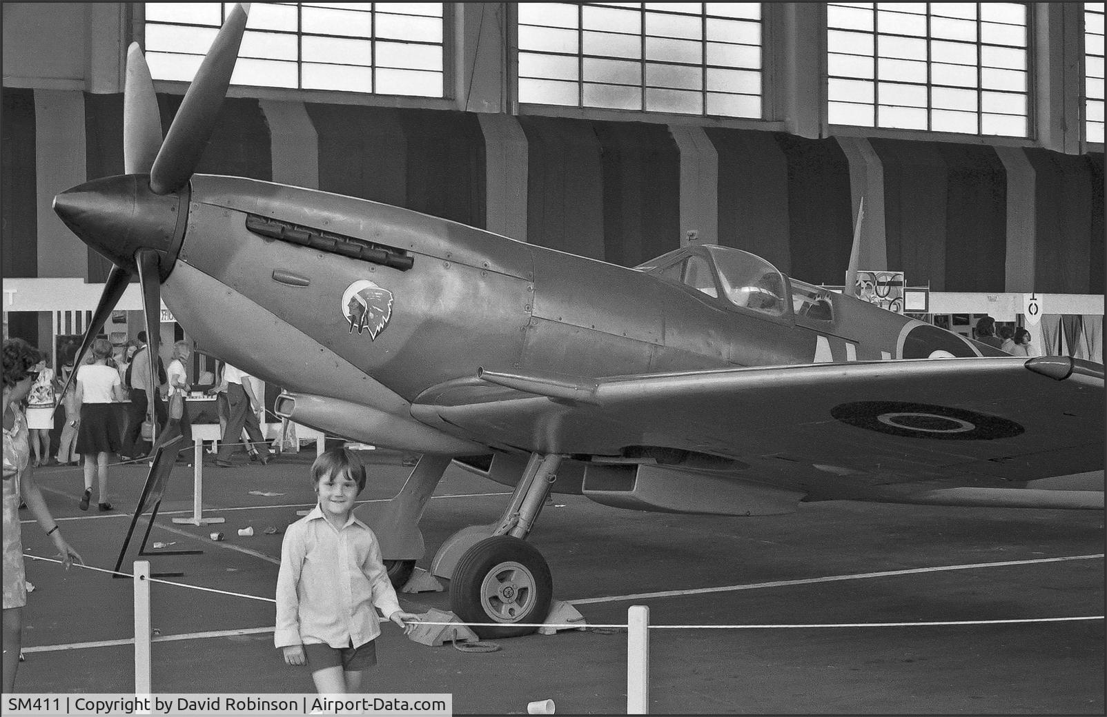 SM411, 1941 Supermarine 361 Spitfire LF.XVIe C/N CBAF.IX.3495, Doncaster Air Display early 1970's