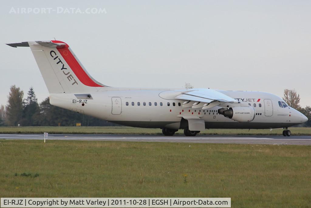 EI-RJZ, 1998 BAe Systems Avro 146-RJ85A C/N E.2326, City island 041P departing after engineering.