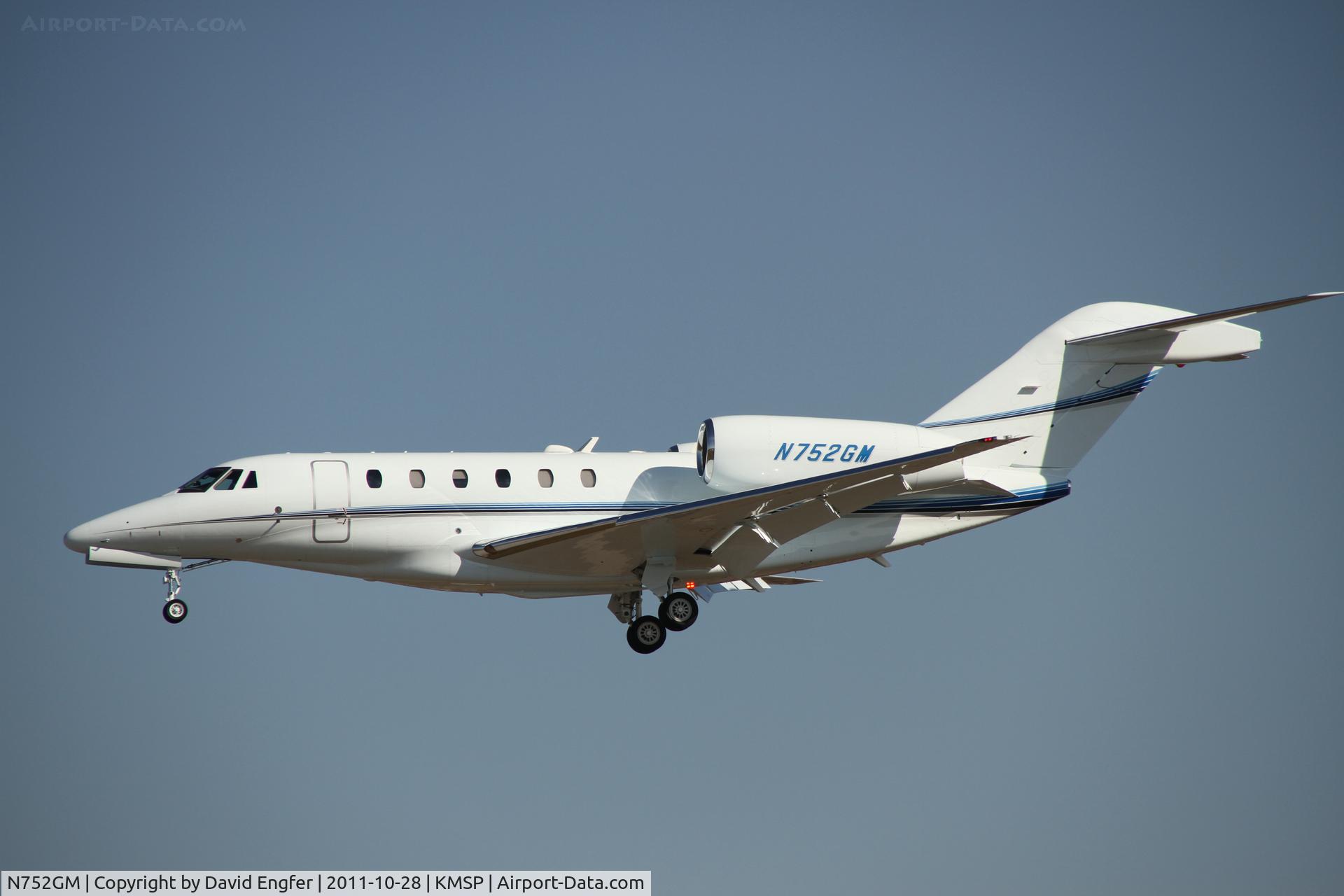 N752GM, 2007 Cessna 750 Citation X C/N 750-0276, 30L @ KMSP